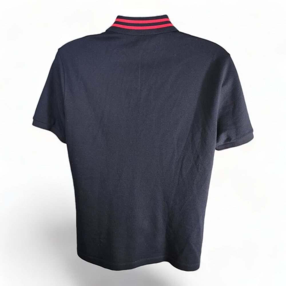 Gucci Polo Shirt Blue Men's Large Embroidered Logo Monogram Star Bee Heart - Picture 2 of 5